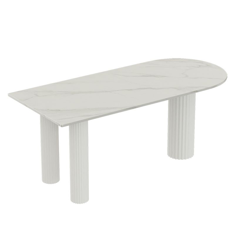 Free Form White Dining Table Sintered Stone Table Modern Style with 3 Legs Clearhalo ' dining_table' 'Dining Tables & Seating' 'Dining Tables' 'Furniture' 'furniture_dining_table' 'Kitchen & Dining Furniture' 'kitchen&dining_furn' 'kitchen' 'kitchen_dining_table' 1200x1200_2621248d-f5f6-4bf7-87c7-be87fffa03c0
