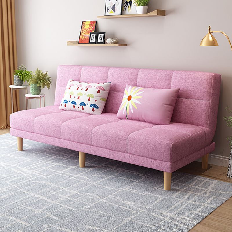 30.31" H Linen Armless Sofa with Biscuit Back Foldable Convertible Sofa Clearhalo 'furn' 'furn_sofas' 'Furniture' 'furniture_sofas' 'kitchen' 'kitchen_sofas' 'Living Room Furniture' 'Sofa' 'sofas' 1200x1200_26223f5c-ae94-431b-b2b5-3772a3d6678a