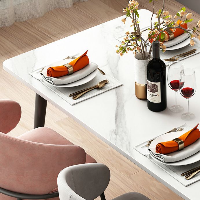 Contemporary Style Dining Site Table Stone Rectangle Furniture with 4 Legs Clearhalo ' dining_table' 'Dining Tables & Seating' 'Dining Tables' 'furn' 'furn_dining_table' 'Furniture' 'furniture_dining_table' 'Kitchen & Dining Furniture' 'kitchen&dining_furn' 'kitchen' 'kitchen_dining_table' 1200x1200_2622cf09-a9b4-496f-a608-400f94fa41bb