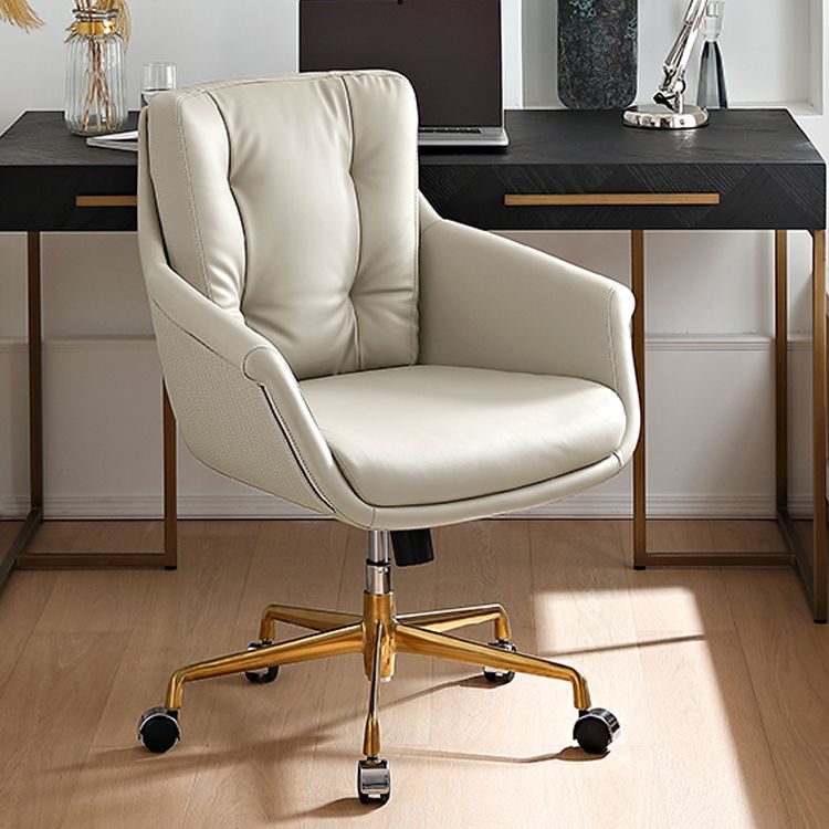 Contemporary Tufted Office Chair Faux Leather Executive Mid-Back Chair Clearhalo 'furn' 'furn_office_chair' 'Furniture' 'Office Chairs' 'Office Furniture' 'office_chair' 1200x1200_2626689f-c66e-4631-b58f-6b81aaf825fd