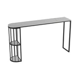 Industrial Black Iron Bar Table Marble White Top Specialty 41.3"H Bistro Table Clearhalo 'Bar Furniture' 'Bar Tables' 'bar_tables' 'furn' 'furn_bar_tables' 'Furniture' 'furniture_bar_tables' 'Kitchen & Dining Furniture' 1200x1200_26278356-b4d7-46e2-8776-52d4b661e5a6