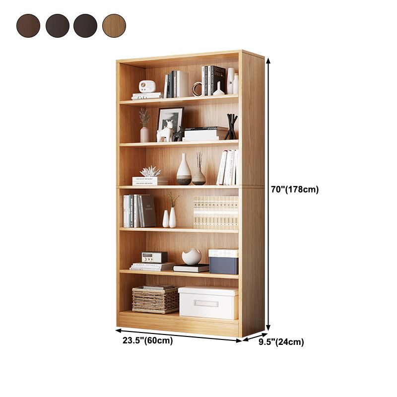 Closed Back Modern Style Bookshelf Wood Bookcase for Home Office