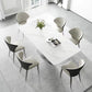 Table de salle à manger de style moderne Table de dîner en pierre rectangulaire en blanc