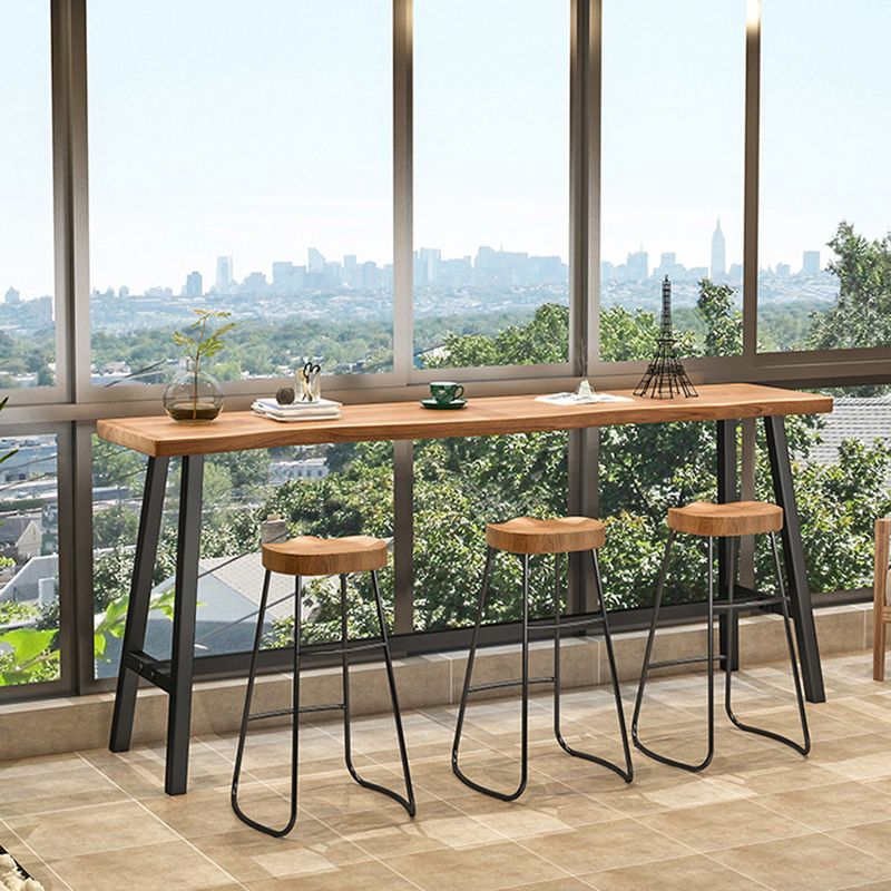 Living Room Modern Patio Bar Table Solid Wood Natural Footrest Bistro Bar Desk Clearhalo 'Bar Furniture' 'Bar Tables' 'bar_tables' 'furn' 'furn_bar_tables' 'Furniture' 'furniture_bar_tables' 'Kitchen & Dining Furniture' 1200x1200_262a0262-75b0-451a-81f7-e47267dd4370