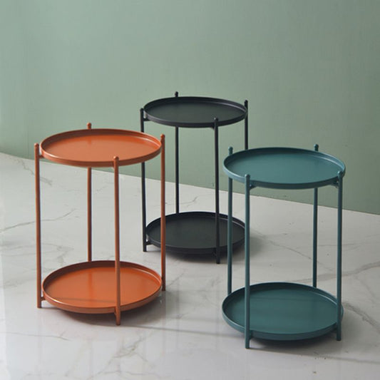 ミッドセンチュリーラウンドトレイトップサイドエンドテーブル4脚サイドテーブル