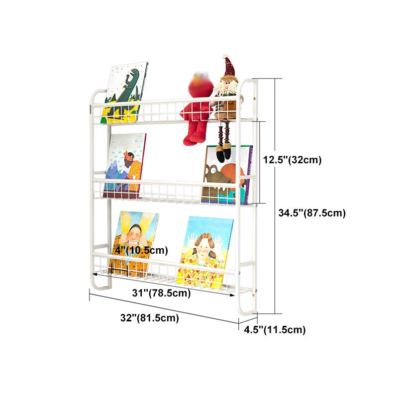 Modern Style Bookshelf Wall Mounted Metal Bookcase for Kid Room Clearhalo 'Bookcases' 'furn' 'furn_bookcases' 'Furniture' 'furniture_bookcases' 'Office Furniture' 1200x1200_262ac416-ac5f-4b7d-80f1-36abe2384769