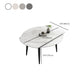 Glam Style Dining Table Stone Top Butterfly Leaf Dining Table