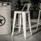 1/3/4 Pieces Industrial Bar Stool and Table Set White Iron Bar Set
