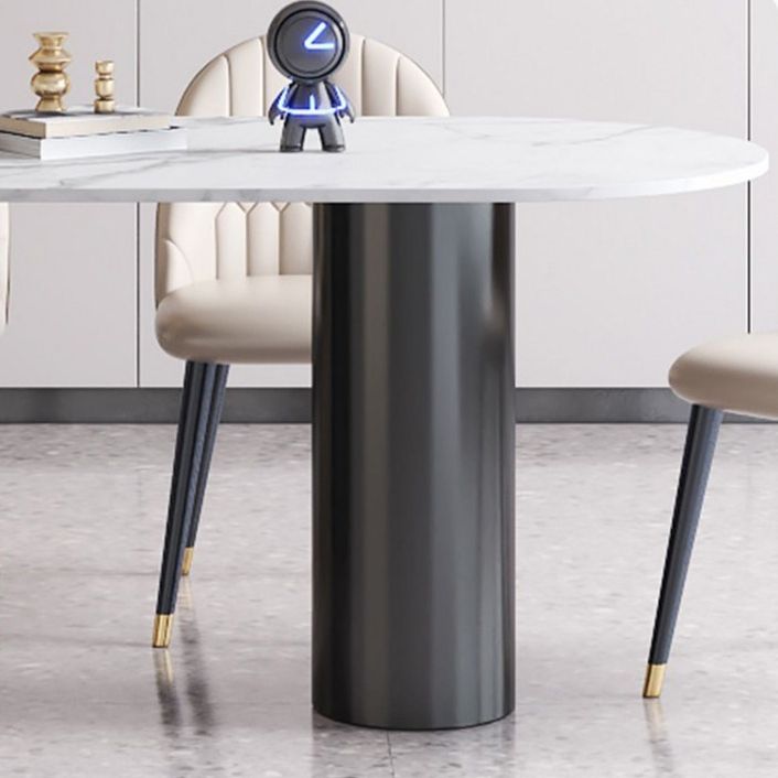 Sintered Stone White Tone Dining Table Simplicity 3 Legs Table for Dining Room Clearhalo ' dining_table' 'Dining Tables & Seating' 'Dining Tables' 'furn' 'furn_dining_table' 'Furniture' 'furniture_dining_table' 'Kitchen & Dining Furniture' 'kitchen&dining_furn' 'kitchen' 'kitchen_dining_table' 1200x1200_262f328c-a48a-47aa-b202-041eda0f53fe
