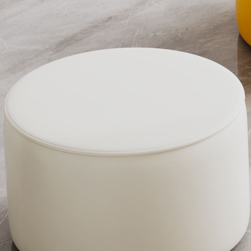 Contemporary Footstool Ottoman PU Leather Upholstered Solid Color Round Ottoman Clearhalo 'furn' 'furn_ottomans_poufs' 'Furniture' 'Living Room Furniture' 'Ottomans & Poufs' 'ottomans_poufs' 1200x1200_2631ebe3-eee8-4351-8ec2-d72d8676898e