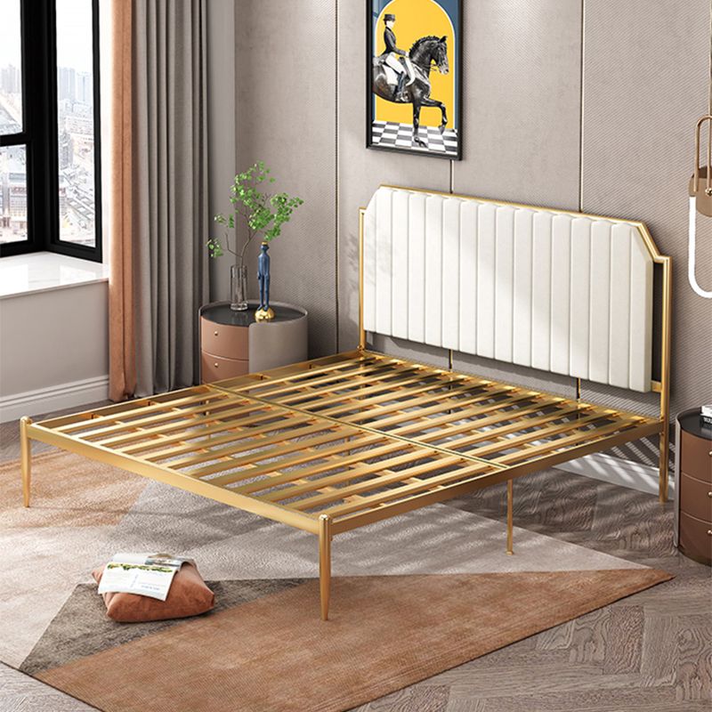 Leather Bed,Queen Metal Frame Panel Bed with Scooped Headboard Clearhalo 'Bedroom Furniture' 'Beds' 'furn' 'furn_beds' 'Furniture' 1200x1200_26328298-08d0-4571-a1e3-594cacf69bb2