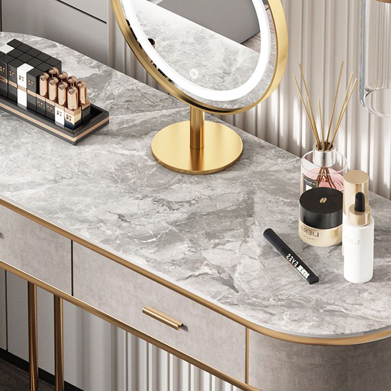 Glam Wood Vanity Dressing Table Gray Vanity Makeup Table Set with Drawer Clearhalo 'Bedroom Furniture' 'furn' 'furn_makeup_vanities' 'Furniture' 'Makeup Vanities' 'makeup_vanities' 1200x1200_26337544-f140-448c-9d80-e98a865c81e4