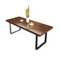 Industrial Rectangle Dining Table Solid Wood Top Dining Table with Double Pedestal Base Clearhalo 'Dining Tables & Seating' 'Dining Tables' 'dining_table' 'furn' 'furn_dining_table' 'Furniture' 'Kitchen & Dining Furniture' 1200x1200_2633ed63-7e2a-4319-bd71-378ad633df6c