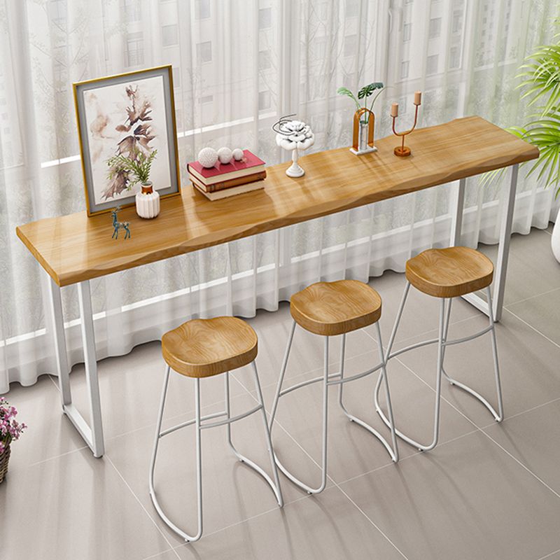 Pine Wood Bar Dining Table Modern Bar Table with Sled Base for Dining Room Clearhalo 'Bar Furniture' 'Bar Tables' 'bar_tables' 'furn' 'furn_bar_tables' 'Furniture' 'furniture_bar_tables' 'Kitchen & Dining Furniture' 1200x1200_2635f602-e694-47c2-bddb-b6ffa0822f2c