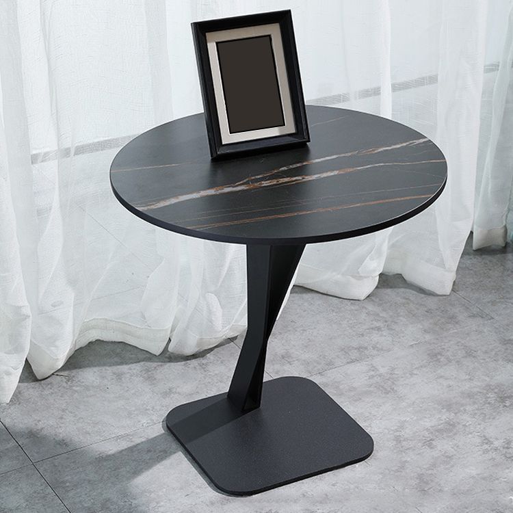 20.47" Tall Contemporary Style Side End Table Metal Pedestal Round Sofa Side Accent Table