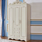 French Country Wardrobe Cabinet with Shelves Wood Wardrobe Closet