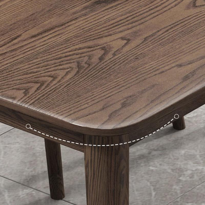 Rechthoekige vaste houten eettafel Modern natuurlijk-bruine meubels met 4 poten voor thuis