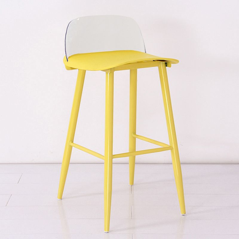 Modern Armless Backrest Counter Stool Iron Kitchen Bar Stool with Acrylic Seat and Pedal Clearhalo 'Bar Furniture' 'Bar Stools' 'bar_stools' 'furn' 'furn_bar_stools' 'Furniture' 'furniture_bar_stools' 'Kitchen & Dining Furniture' 1200x1200_263a0485-2638-4607-b49f-18b4c2ba0db6