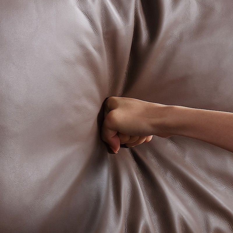 Square Arm Sofa and Chaise Genuine Leather Dark Brown Sectional for Living Room Clearhalo 'Furniture' 'kitchen' 'kitchen_sectionals' 'Living Room Furniture' 'Sectionals' 1200x1200_263aeff9-bfe5-48b1-a182-f3f7cde146c5