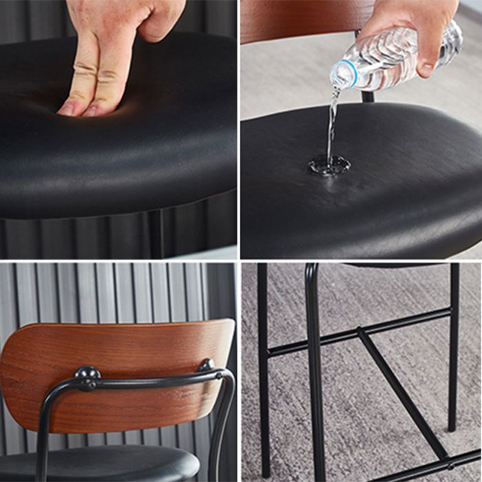 Scandinavian Black Iron Counter Stools Wood Low Back Bar Stools (Set of 2) Clearhalo 'Bar Furniture' 'Bar Stools' 'bar_stools' 'furn' 'furn_bar_stools' 'furniture_bar_stools' 'Kitchen & Dining Furniture' 'kitchen&dining_furn' 'kitchen' 'kitchen_furn' Furniture' 1200x1200_263b3b3b-c69f-409f-9762-ba4afe4c6e27