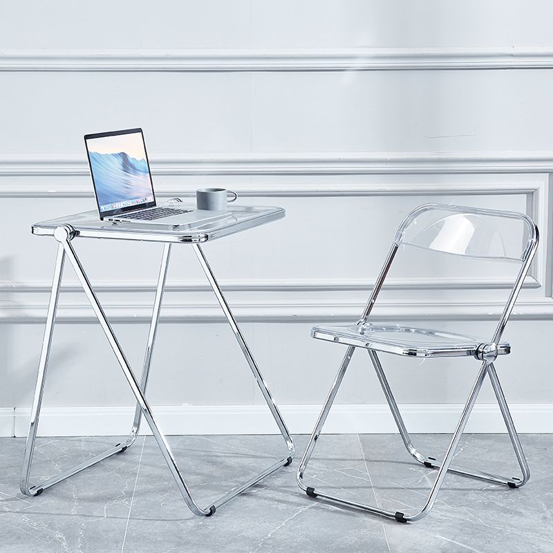 Nordic Style Armless Metal Dining Chairs Stackable Folding Side Chair for Home Use Clearhalo ' kitchen&dining_furn' 'Dining Chairs' 'Dining Tables & Seating' 'dining_chair' 'furn' 'furn_dining_chair' 'Furniture' 'furniture_dining_chair' 'Kitchen & Dining Furniture' 'kitchen' 1200x1200_263ba7cb-075b-4286-804f-5c9281060589