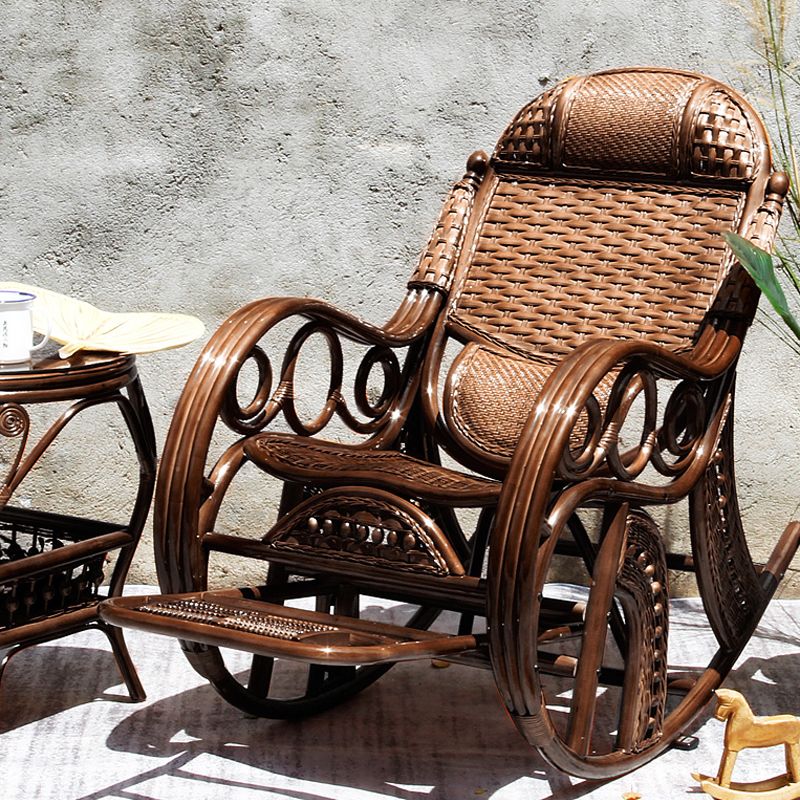 Traditional Rocking Chair Rattan Frame Solid Color Spindle Backrest Indoor Rocking Chair Clearhalo 'Chairs & Seating' 'furn' 'furn_rocking_chairs' 'Furniture' 'Living Room Furniture' 'Rocking Chairs' 'rocking_chairs' 1200x1200_263bace4-da9e-4697-850d-fe6db1f9a5e1