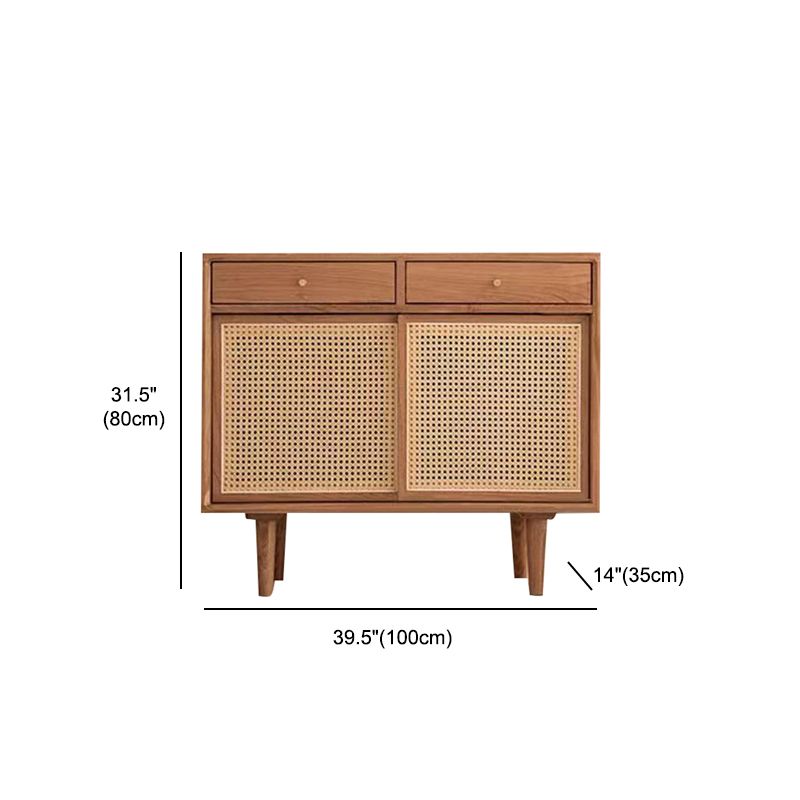 Simple Style Rattan Doors Cupboard Wood 32-inch Height Kitchen Sideboard for Dining Room Clearhalo 'buffet_sideboard' 'Buffets & Sideboards' 'furn' 'furn_buffet_sideboard' 'Furniture' 'furniture_buffet_sideboard' 'Kitchen & Dining Furniture' 1200x1200_263e1781-1da0-46dc-8718-691455143c06