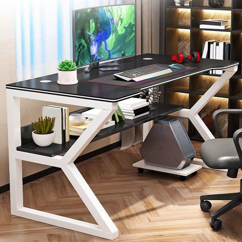 Contemporary Wooden Office Desk Sled Base 29.53-inch Tall Computer Desk Clearhalo 'furn' 'furn_office_desk' 'Furniture' 'Office Desks' 'Office Furniture' 'office_desk' 1200x1200_263e94df-1cfa-49d9-8b59-a30ba73951bd