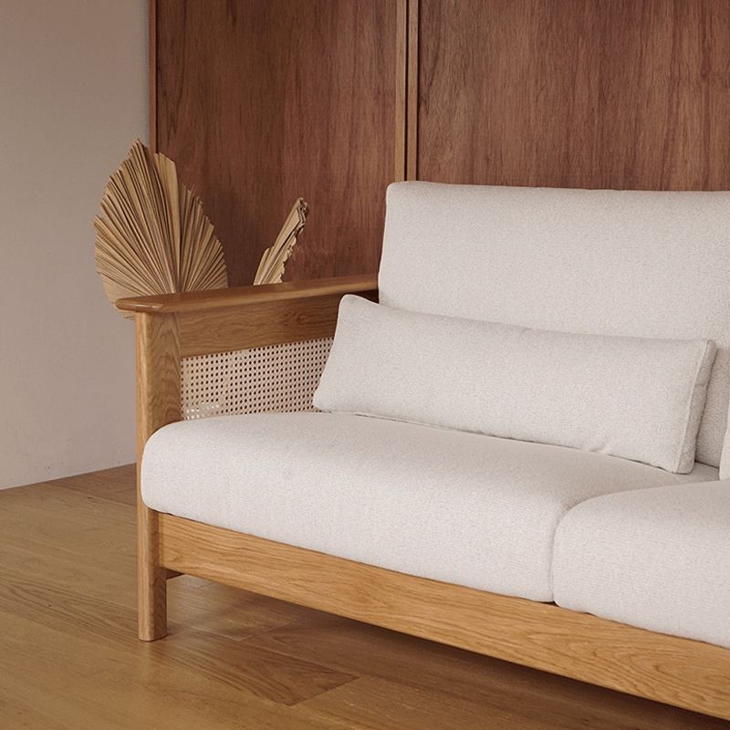 Solid Wood Sofa Square Arm Sofa with Loose Back in Natural Frame Clearhalo 'furn' 'furn_sofas' 'Furniture' 'Living Room Furniture' 'Sofa' 'sofas' 1200x1200_263febfd-13a3-48e5-ab99-f89b835d24e3