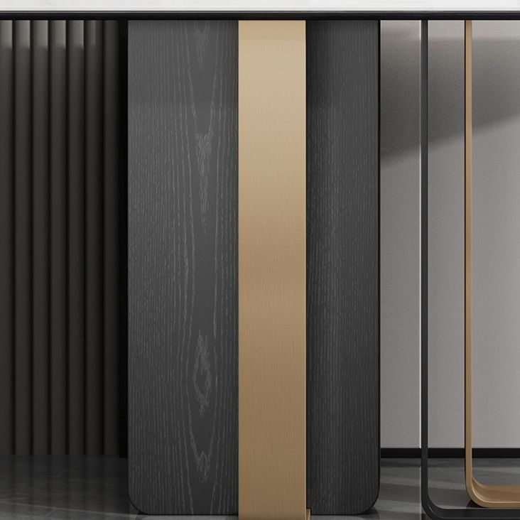 Glam Stone Accent Table Rectangle Console Sofa Table for Hall