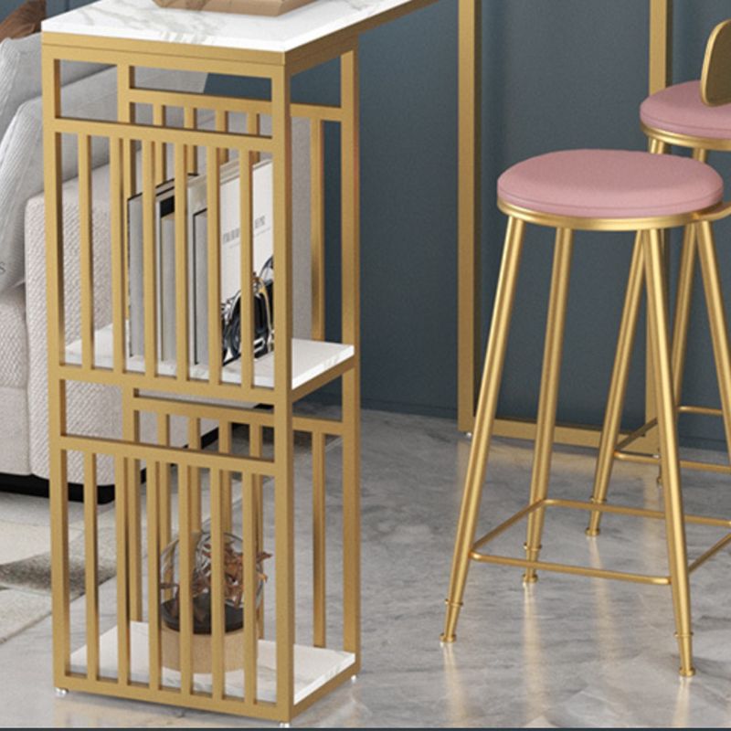 Table du compteur de hauteur de hauteur de barre d'intérieur Rectangle moderne Table de pub en marbre