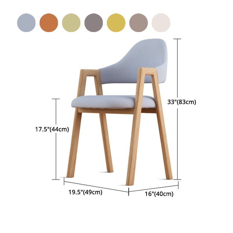 Contemporary Style Chairs Kitchen Open Back Arm Chair with Wooden Legs Clearhalo 'Dining Chairs' 'Dining Tables & Seating' 'dining_chair' 'Furniture' 'furniture_dining_chair' 'Kitchen & Dining Furniture' 1200x1200_26416d6e-8a21-4fa8-b1e3-06754488bcb9