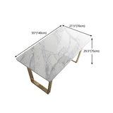 Rectangle White Dining Table Traditional Luxury Dining Table with Gold Frame