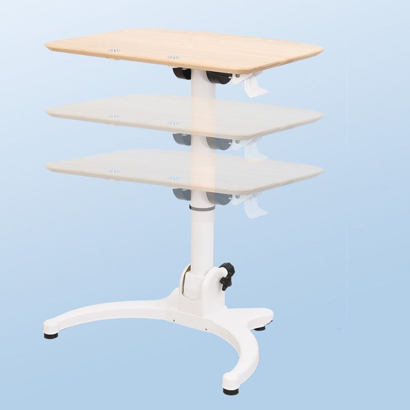 Escritorio de escritura de madera de la mesa de laptop de forma rectangular en forma de naturaleza en natural/blanco/marrón