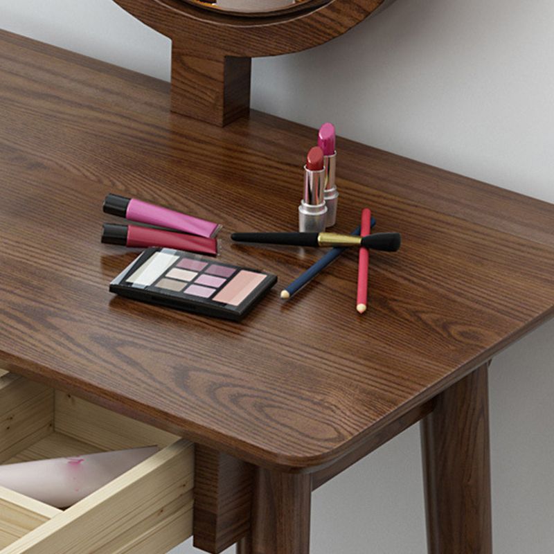 Ensemble de vanité de 29,92 "de large avec tabouret et miroir commode de cendre traditionnelle