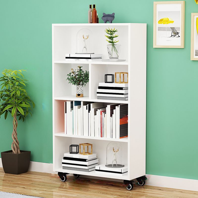 Contemporary Standard Bookcase Vertical Closed Back Bookshelf with Wheels Clearhalo 'Bookcases' 'furn' 'furn_bookcases' 'Furniture' 'Office Furniture' 1200x1200_26445153-fa7b-45c0-b296-9aed02a53266