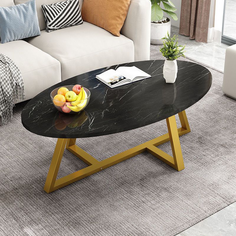 Glass Open Shelf Cocktail Table Oval Minimalist Modern Coffee Table Clearhalo 'Coffee & Accent Tables' 'Coffee Tables' 'coffee_tables' 'furn' 'furn_coffee_tables' 'Furniture' 'Living Room Furniture' 1200x1200_26457aaf-6c28-4cde-8471-ac3d2484839d