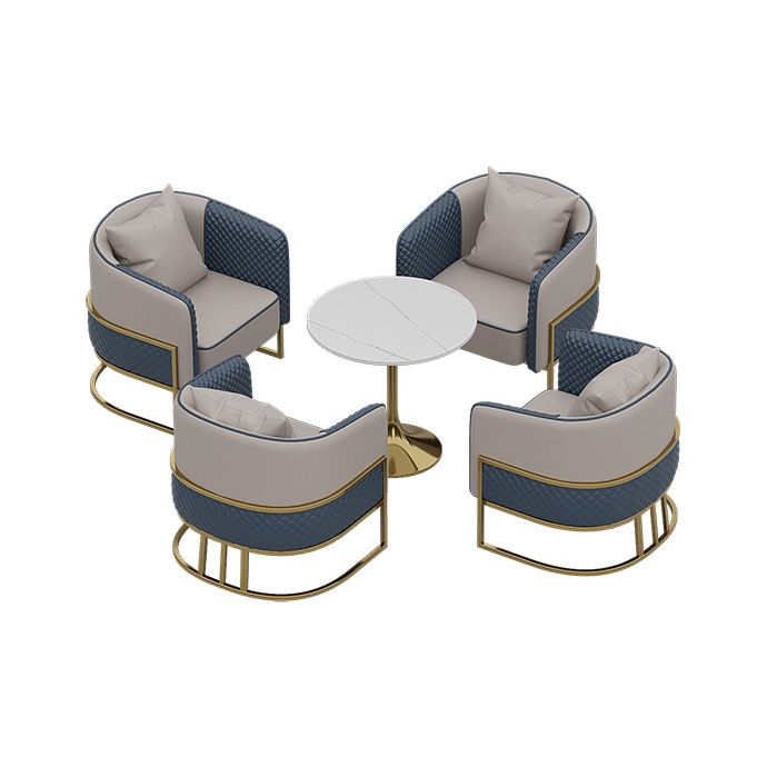 Glam Sintered Stone Dining Room Set with Round Table Formal Dining Table Furniture Clearhalo 'Dining Room Sets' 'Dining Tables & Seating' 'dining_room_set' 'furn' 'furn_dining_room_set' 'Furniture' 'furniture_dining_room_set' 'Kitchen & Dining Furniture' 'kitchen&dining_furn' 'kitchen' 1200x1200_2645d193-e829-461d-920e-5815ad1879ae