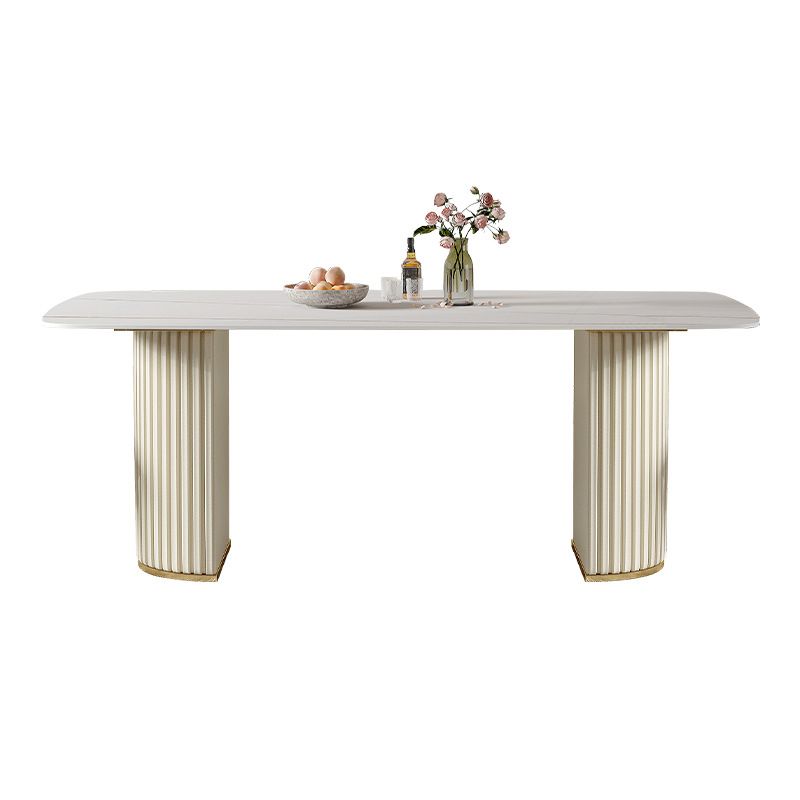 White Glam Dinette Set for Dining Room 1/4/5/7 Pieces Stone Top Dining Table Set Clearhalo 'Dining Room Sets' 'Dining Tables & Seating' 'dining_room_set' 'furn' 'furn_dining_room_set' 'Furniture' 'Kitchen & Dining Furniture' 1200x1200_2645e244-e395-4daa-8717-b3c4bf264f9d