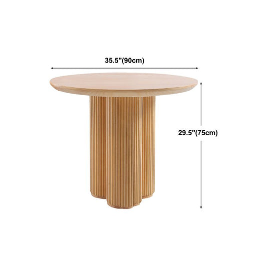 Solid Wood Dining Table Contemporary Style Brown Round Dinner Table Clearhalo 'Dining Tables & Seating' 'Dining Tables' 'dining_table' 'furn' 'furn_dining_table' 'Furniture' 'Kitchen & Dining Furniture' 1200x1200_2647cc1d-cb94-406b-9daf-92d2dffd753d