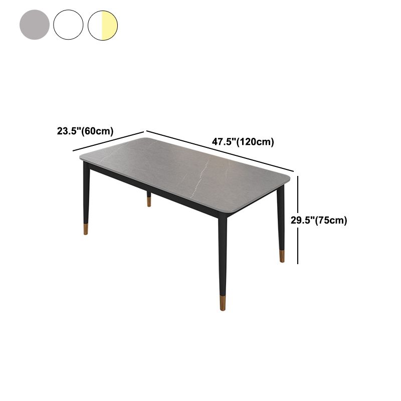 Glam Rectangle Dining Table Set 1/4/5/7 Pieces Dinette Set with Sintered Stone Top Clearhalo 'Dining Room Sets' 'Dining Tables & Seating' 'dining_room_set' 'furn' 'furn_dining_room_set' 'Furniture' 'Kitchen & Dining Furniture' 1200x1200_2648522f-3d4e-4fbd-b23c-da9d6448d60a