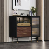 Mesa de buffet contemporánea Buffet de madera de imitación con iluminación para la cocina