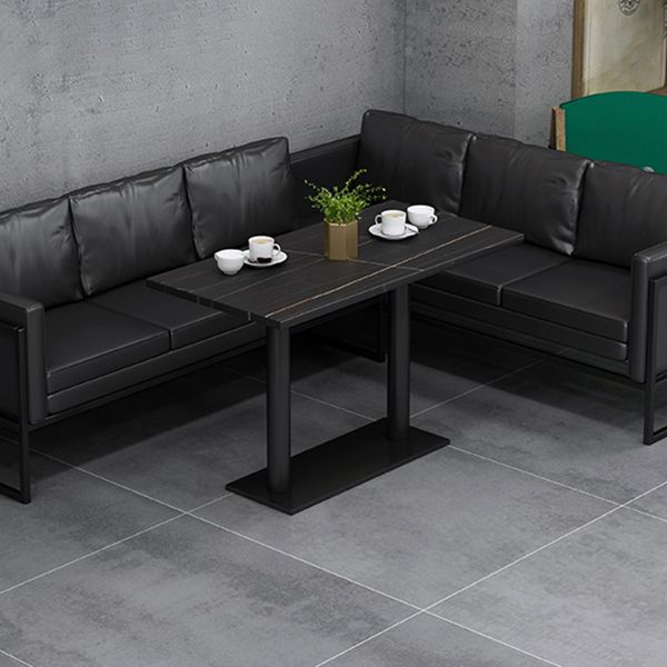 Industrial Sintered Stone Dinner Room Kitchen Table Black Top Table with Black Frame Clearhalo ' dining_table' 'Dining Tables & Seating' 'Dining Tables' 'furn' 'furn_dining_table' 'Furniture' 'furniture_dining_table' 'Kitchen & Dining Furniture' 'kitchen&dining_furn' 'kitchen' 'kitchen_dining_table' 1200x1200_264af123-d3ce-4182-868d-3d1a06996e79