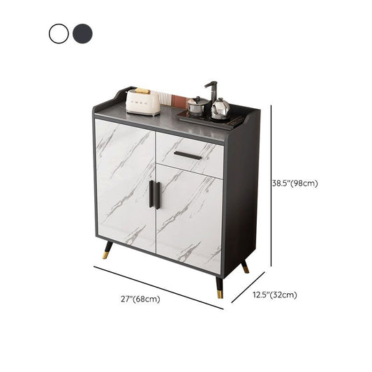 Scheda laterale in pietra di sideboa in stile moderno con cassetti e armadi