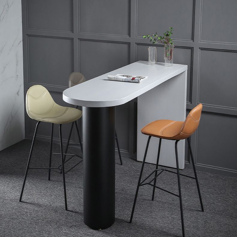 Industrial Wood Pub Table with Specialty Table Top Double Pedestal Table - 41.3" H Clearhalo 'Bar Furniture' 'Bar Tables' 'bar_tables' 'furn' 'furn_bar_tables' 'Furniture' 'furniture_bar_tables' 'Kitchen & Dining Furniture' 1200x1200_264be65c-5fb0-4558-8138-597bb8e64edb