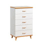 Scratch Resistant Modern Accent Chest with Soft Close Drawers in White