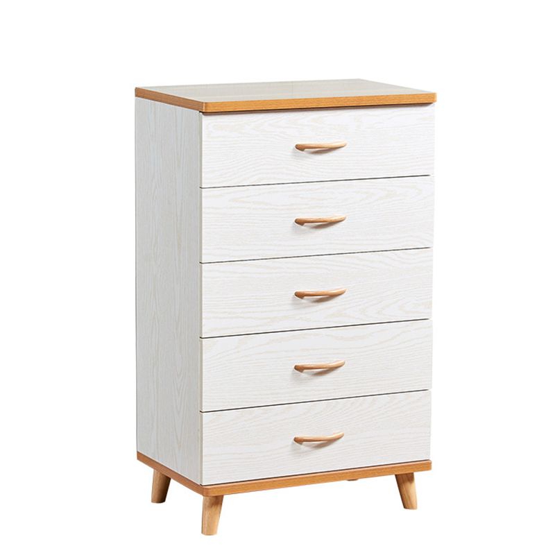 Scratch Resistant Modern Accent Chest with Soft Close Drawers in White