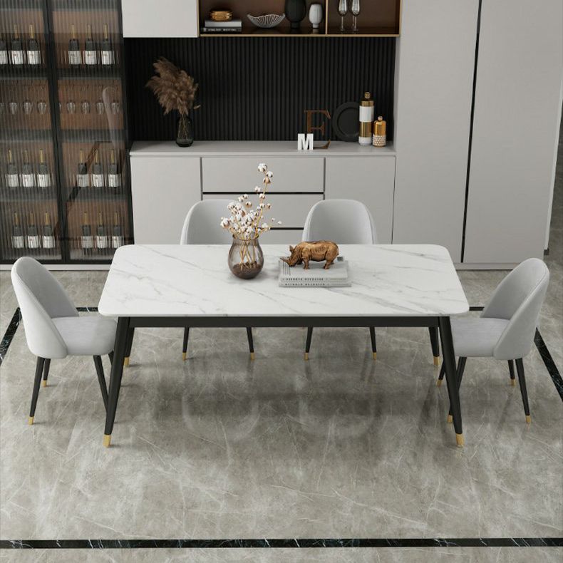 Modern Stone Rectangular Dining Table for Restaurant and Bar Clearhalo 'Dining Tables & Seating' 'Dining Tables' 'dining_table' 'furn' 'furn_dining_table' 'Furniture' 'Kitchen & Dining Furniture' 1200x1200_264e0ed3-ca4d-4ae3-900f-ecc41e9b6010