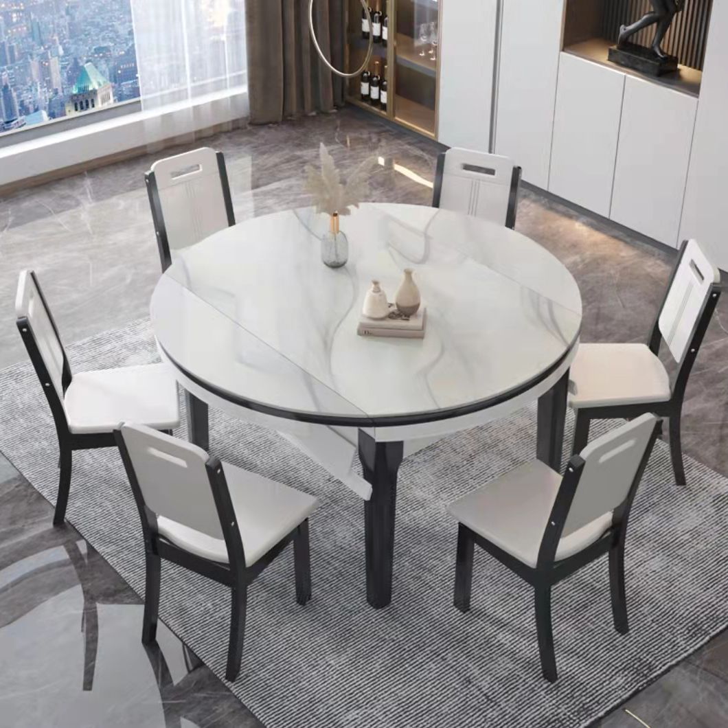 Ensemble de Table à manger pliable avec plateau en pierre, pour la maison, ensemble de Dinette moderne, 1/7 pièces