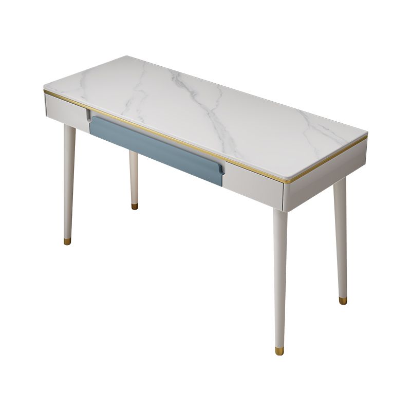 White/Black Modern Vanity Engineered Wood Makeup Dressing Table Stool Set